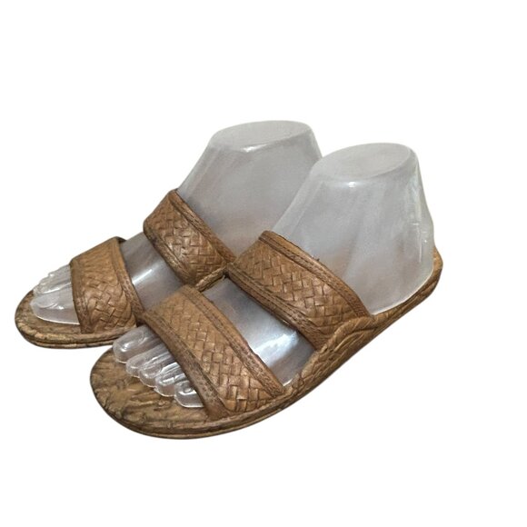 Pali Hawaii Womens Jesus Sandals Size 7 Brown Rubber Comfort - Picture 2 of 7